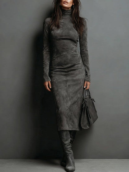 Mara — Abito midi in camoscio