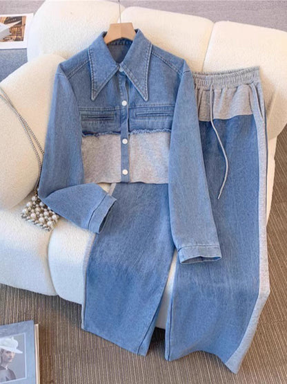 Ortensia — Completo con giacca corta e pantaloni a gamba larga