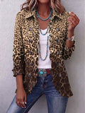 Naomi — Giacca con volant e stampa leopardo