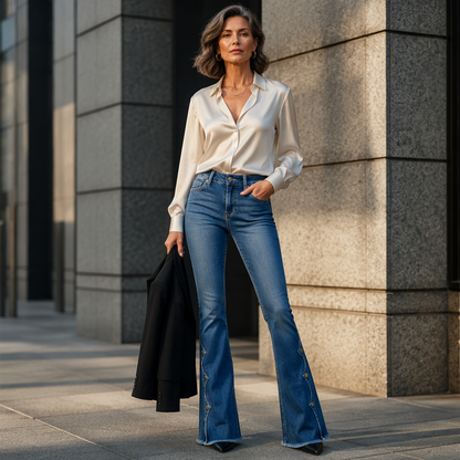 Rita — Jeans a vita alta svasati