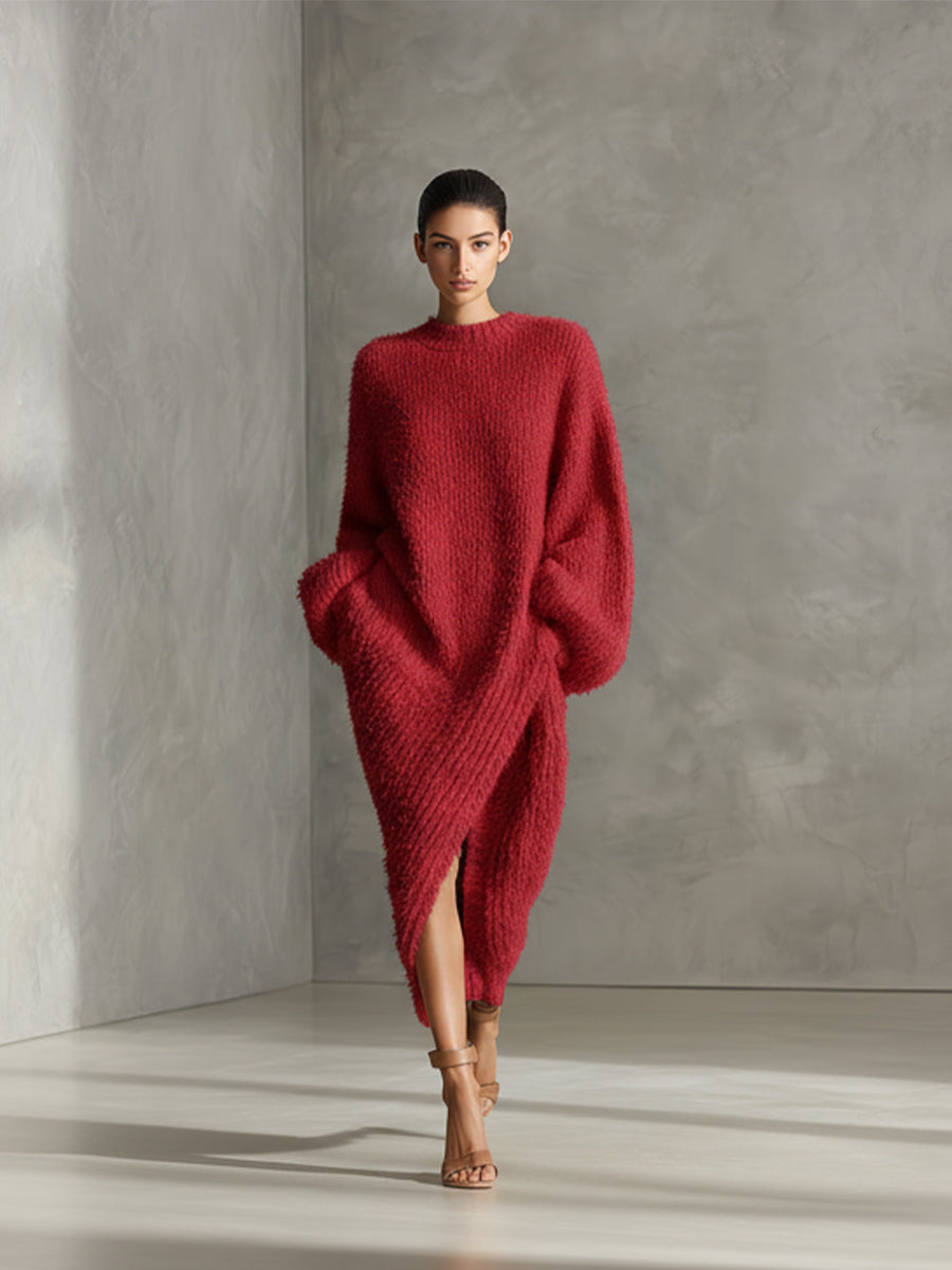 Enrica Maria — Abito midi in maglia con girocollo