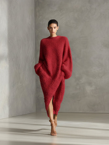 Enrica Maria — Abito midi in maglia con girocollo