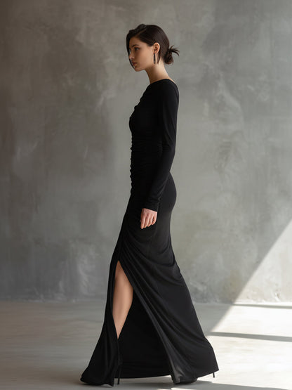 Elda — Abito lungo con spalle scoperte nero